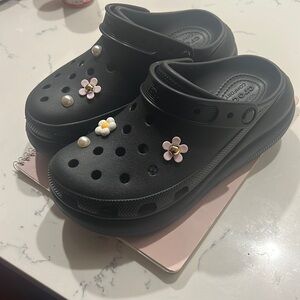 Black Platform crocs
